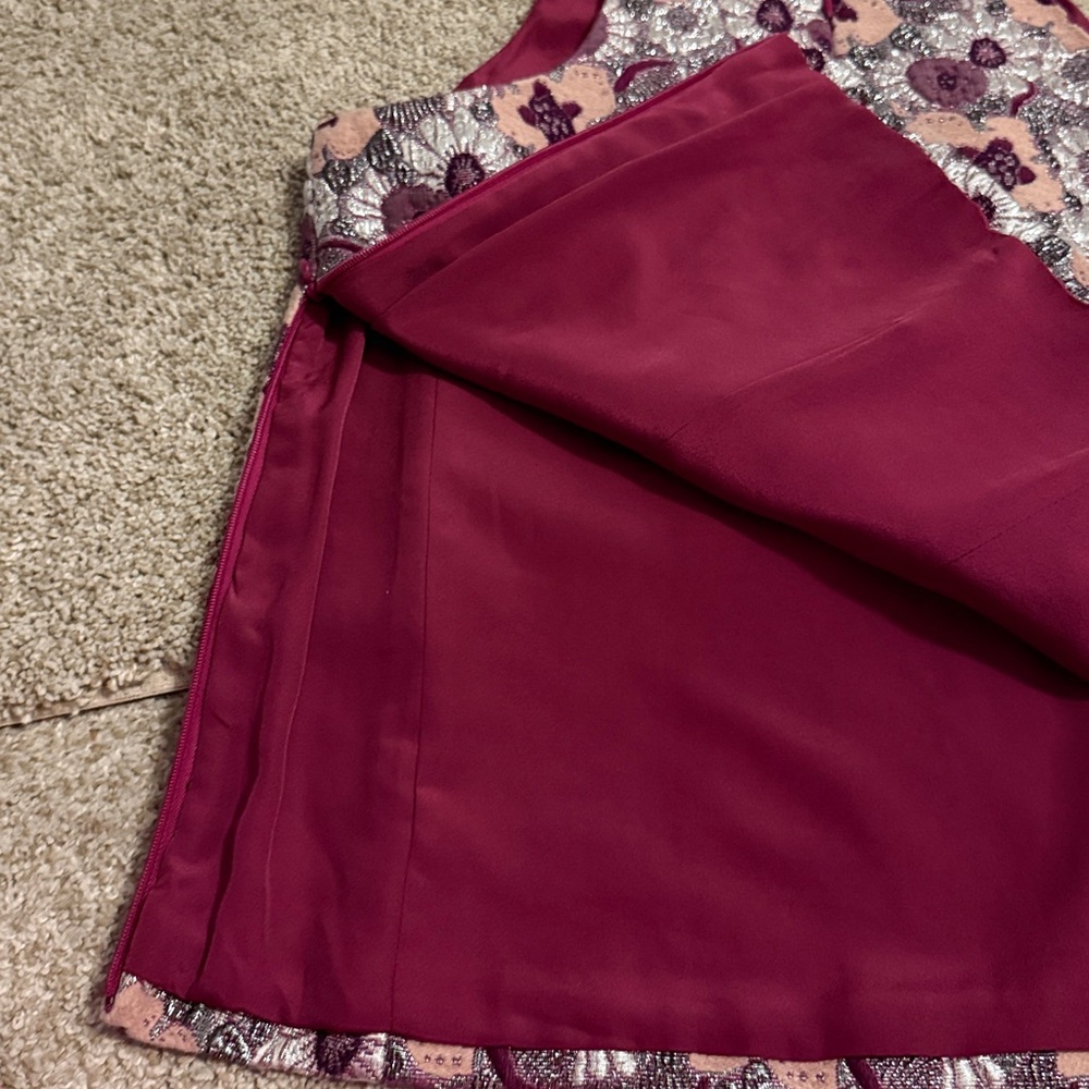 J. Crew NWT❗️J. Crew Collection Pink and Purple Floral Brocade Blouse - Picture 7 of 8
